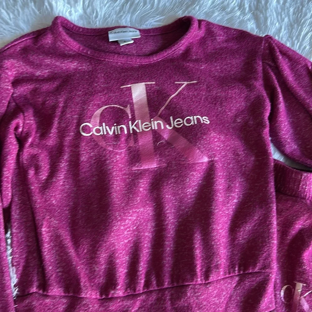 🎀 Calvin Klein Jeans 2 piece Pink Fuschia Lounge Set Girls Size 5